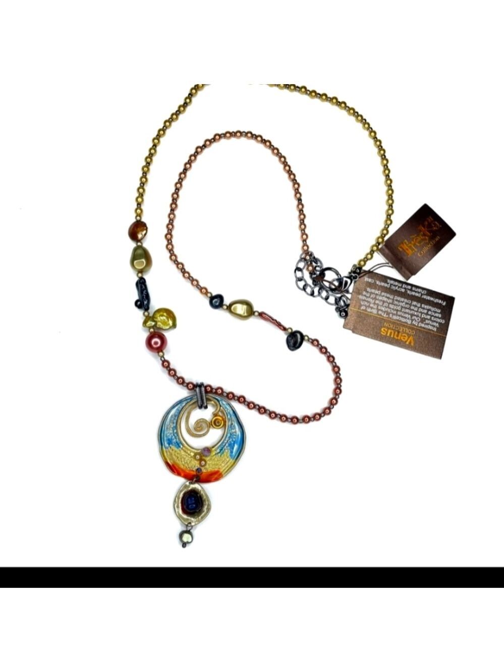 Venus Multicolor Glass Pendant Necklace